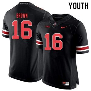 Youth Ohio State Buckeyes #16 Cameron Brown Black Out Nike NCAA College Football Jersey April RVC1544TO